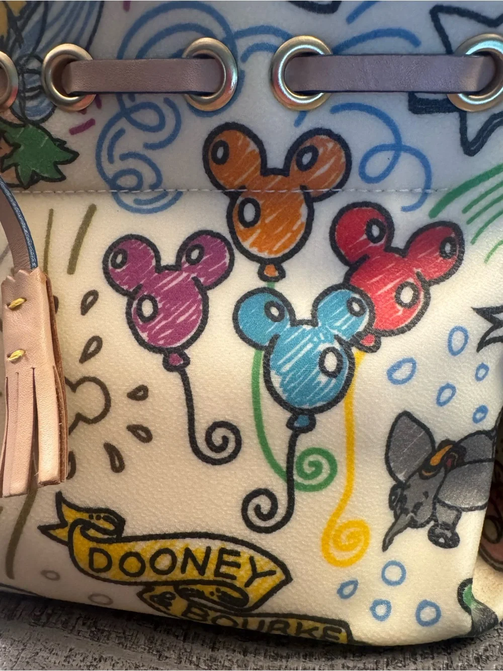 Dooney & Bourke DISNEYLAND Collaboration Tassel Tote $498 in Excellent Condition